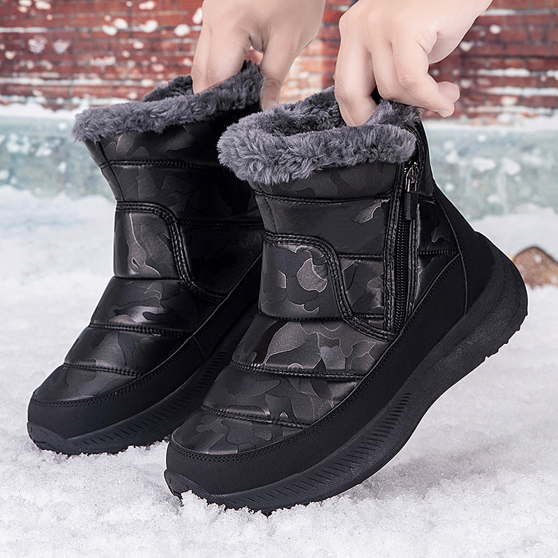 Velvet thickened warm and wear-resistant outdoor hiking shoes snow boots women's shoes