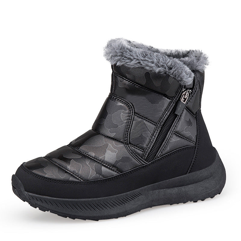 Velvet thickened warm and wear-resistant outdoor hiking shoes snow boots women's shoes