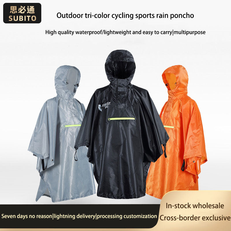 Outdoor Camping Hiking Hiking Rain Poncho Fishing Lightweight Hooded Rain Poncho 210T Polyester Taffeta Raincoat