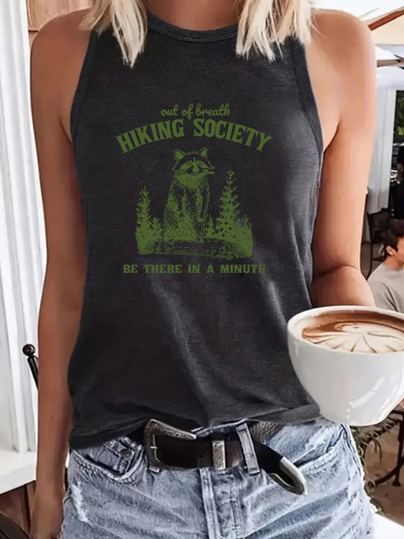 HIKING Pattern Women's Loose Large Tank Top