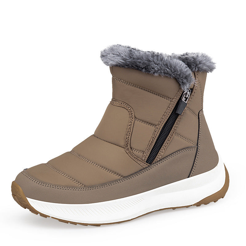 Velvet thickened warm and wear-resistant outdoor hiking shoes snow boots women's shoes