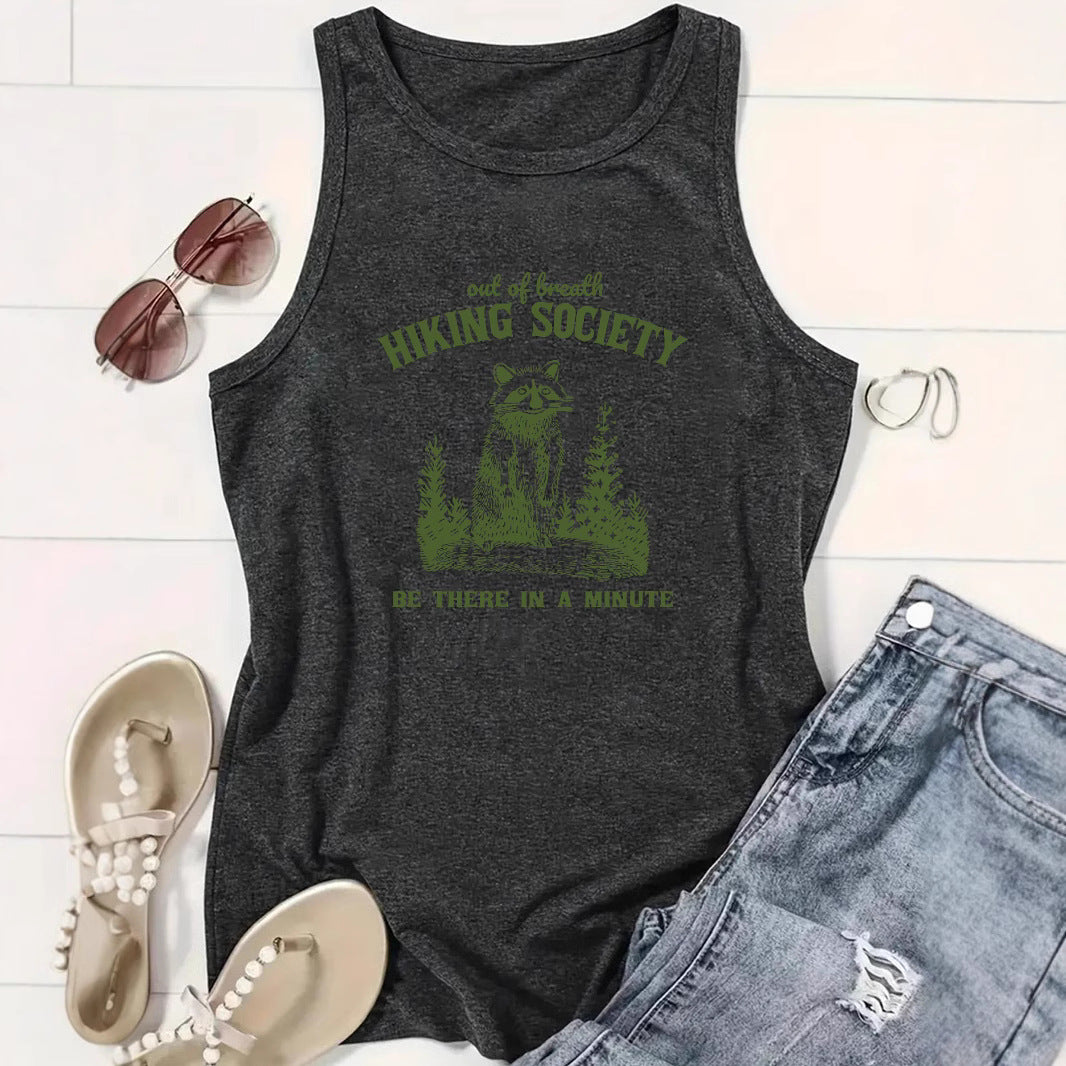 HIKING Pattern Women's Loose Large Tank Top
