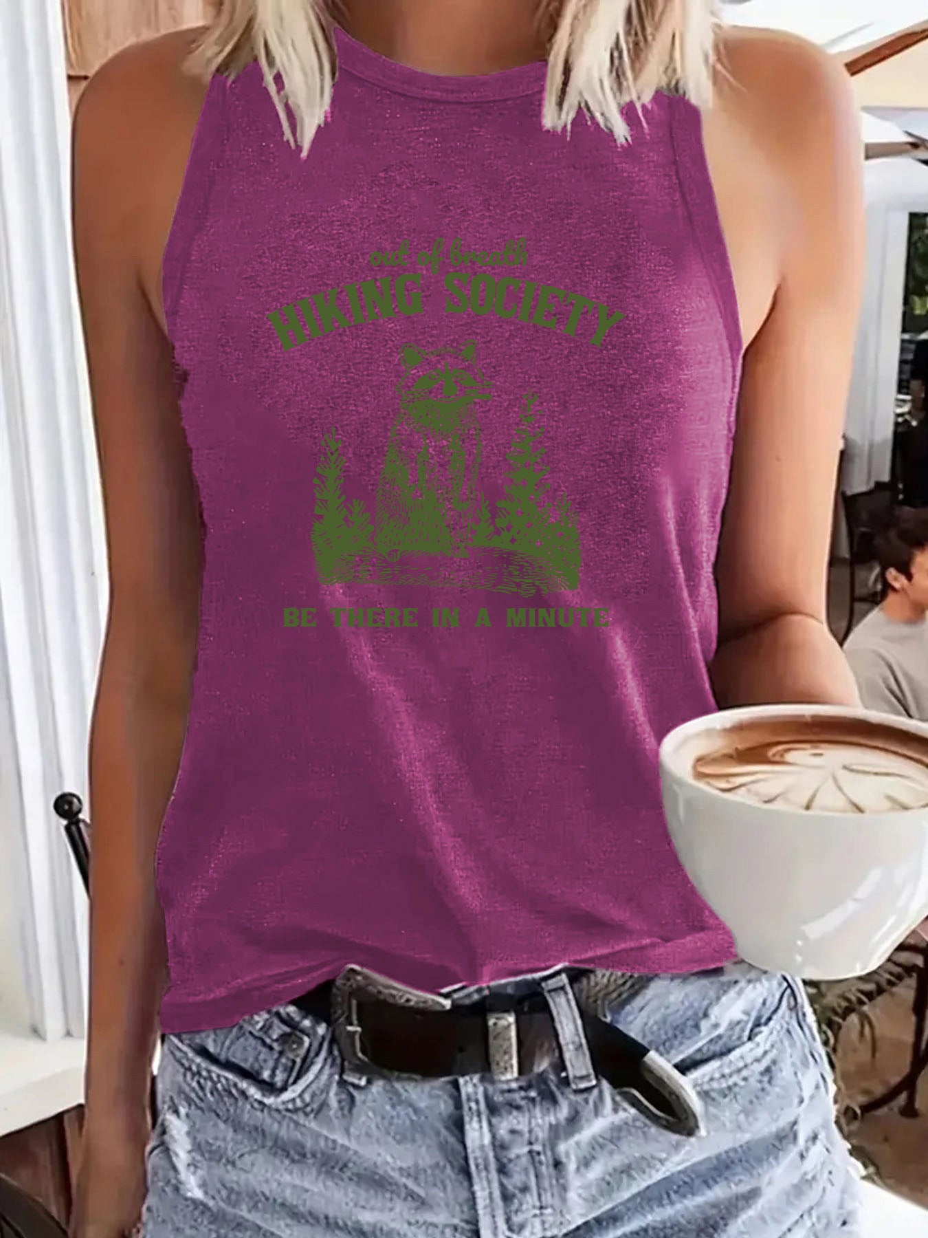 HIKING Pattern Women's Loose Large Tank Top