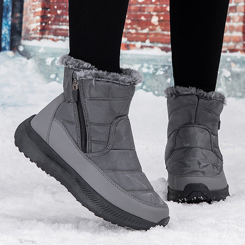 Velvet thickened warm and wear-resistant outdoor hiking shoes snow boots women's shoes