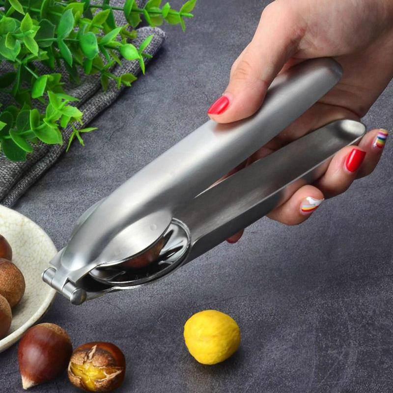hot Multifunctional 2 in 1 Stainless Steel Chestnut Clip Nut Opener Cracker Sheller Walnut Plier Kitchen durable Tools