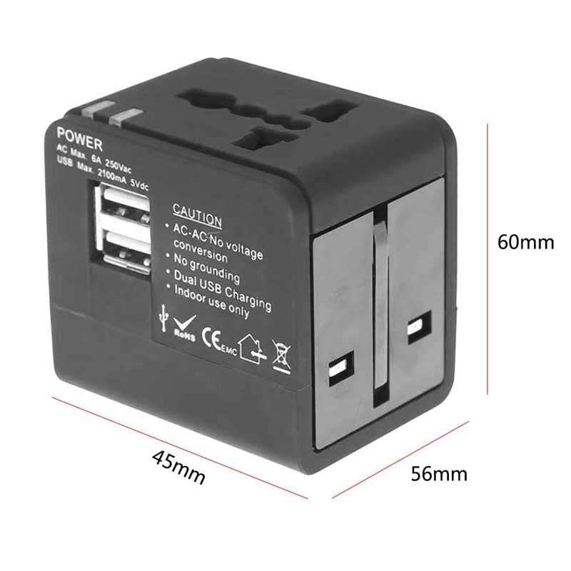 Universal Travel Adapter Power Adapter Electric Plugs Sockets Adapter Converter USB Travel Socket Plug Power Charger Converter