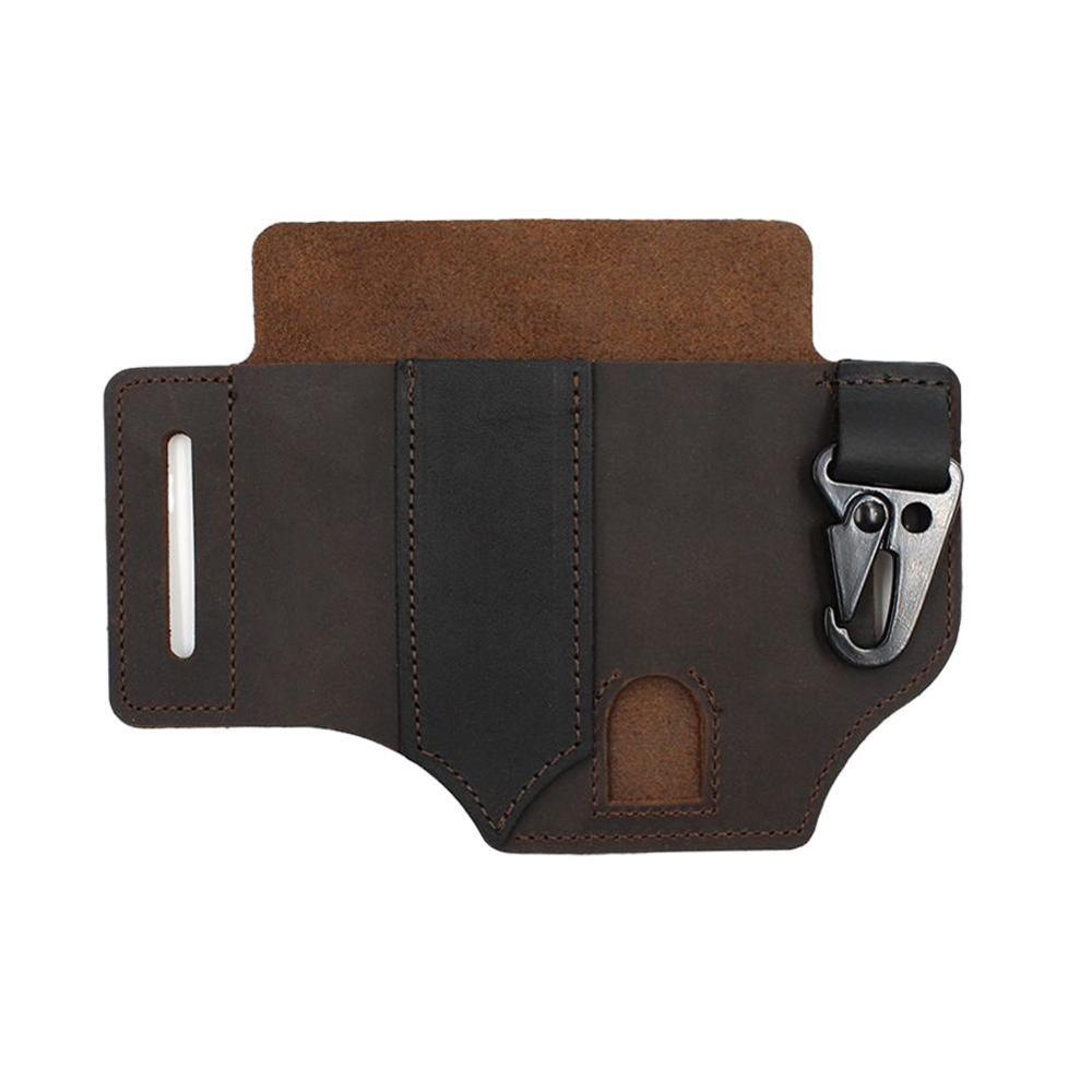 EDC Outdoor Leather Tool Knife Sheath Pockets Multitools Holder Essentials Organizer Belt Pouch Pocket Hunt Tactical Flashlight