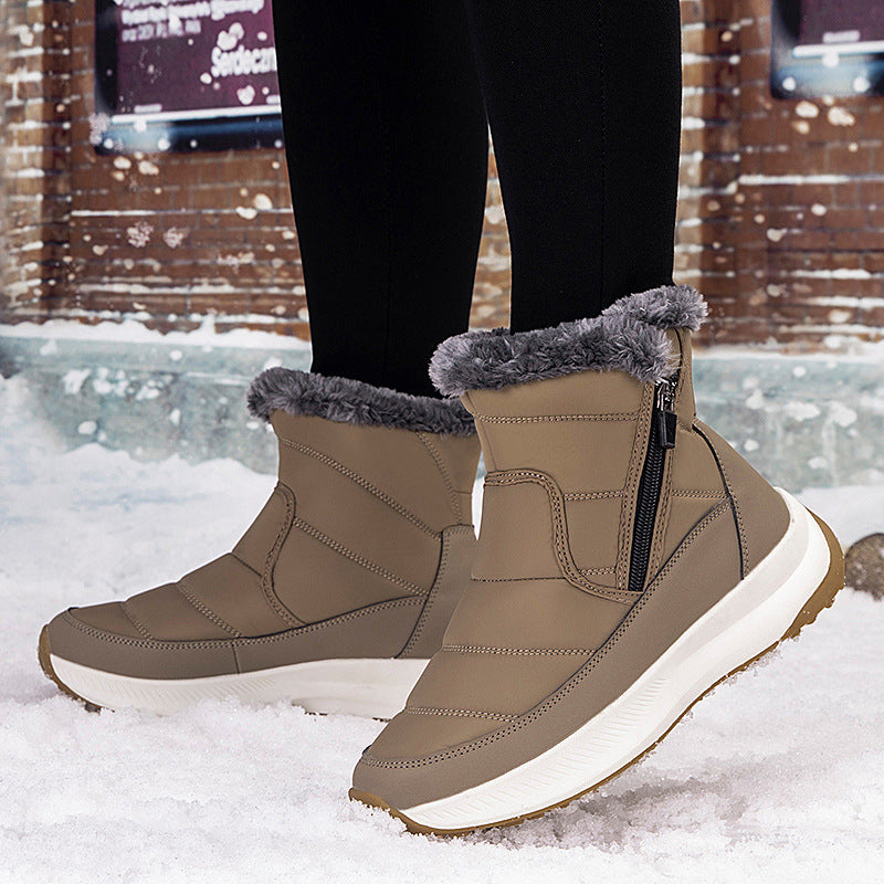 Velvet thickened warm and wear-resistant outdoor hiking shoes snow boots women's shoes
