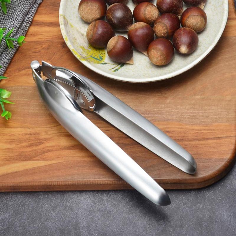 hot Multifunctional 2 in 1 Stainless Steel Chestnut Clip Nut Opener Cracker Sheller Walnut Plier Kitchen durable Tools